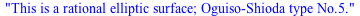 This is a rational elliptic surface; Oguiso-Shioda type No.5.