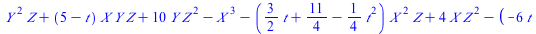 `+`(`*`(`^`(Y, 2), `*`(Z)), `*`(`+`(5, `-`(t)), `*`(X, `*`(Y, `*`(Z)))), `*`(10, `*`(Y, `*`(`^`(Z, 2)))), `-`(`*`(`^`(X, 3))), `-`(`*`(`+`(`*`(`/`(3, 2), `*`(t)), `/`(11, 4), `-`(`*`(`/`(1, 4), `*`(`*...